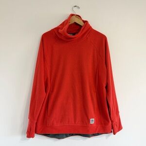 Outdoor Research Trail Mix Grid Fleece Cowl Pullover Orange pockets